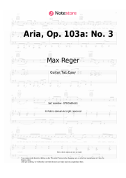 Sheet music, chords Max Reger - Aria, Op. 103a: No. 3