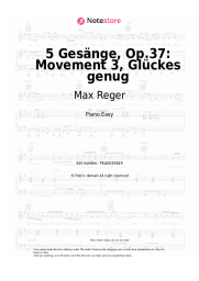 Sheet music, chords Max Reger - 5 Gesänge, Op.37: Movement 3, Glückes genug
