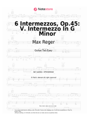 Sheet music, chords Max Reger - 6 Intermezzos, Op.45: V. Intermezzo In G Minor