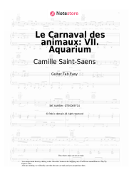 Sheet music, chords Camille Saint-Saens - Le Carnaval des animaux: VII. Aquarium