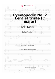 Sheet music, chords Erik Satie - Gymnopedie No. 2 Lent et triste (C major)