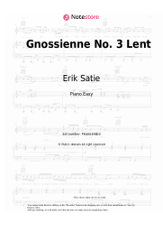 Sheet music, chords Erik Satie - Gnossienne No. 3 Lent