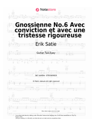 Sheet music, chords Erik Satie - Gnossienne No.6 Avec conviction et avec une tristesse rigoureuse