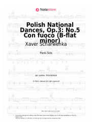 Sheet music, chords Xaver Scharwenka - Polish National Dances, Op.3: No.5 Con fuoco (B-flat minor)