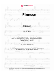 Sheet music, chords Drake - Finesse