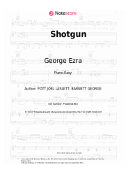 Sheet music, chords George Ezra - Shotgun