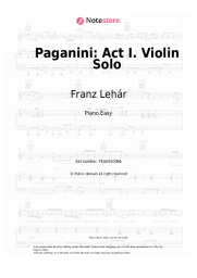 Sheet music, chords Franz Lehár - Paganini: Act I. Violin Solo