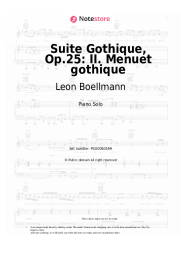Sheet music, chords Leon Boellmann - Suite Gothique, Op.25: II. Menuet gothique