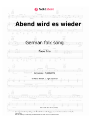 Sheet music, chords German folk song - Abend wird es wieder