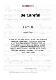Sheet music, chords Cardi B - Be Careful
