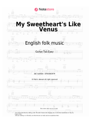 Sheet music, chords Gustav Holst, English folk music - My Sweetheart's Like Venus