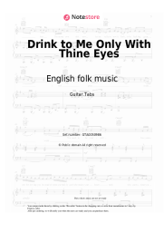 Sheet music, chords English folk music - Drink to Me Only With Thine Eyes