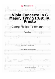 Sheet music, chords Georg Philipp Telemann - Viola Concerto in G Major, TWV 51:G9: IV. Presto