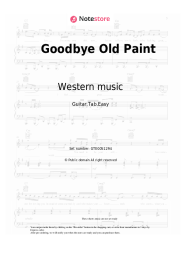 Sheet music, chords Western music - Goodbye Old Paint
