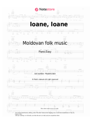 Sheet music, chords Moldovan folk music - Ioane, Ioane