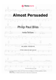 Sheet music, chords Philip  Paul  Bliss - Almost Persuaded