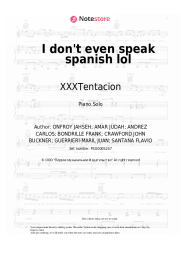 Sheet music, chords XXXTentacion - I don't even speak spanish lol
