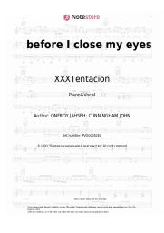 Sheet music, chords XXXTentacion - before I close my eyes