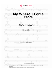 Sheet music, chords Kane Brown - My Where I Come From