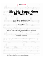 Sheet music, chords Joanna Stingray - Give Me Some More Of Your Love
