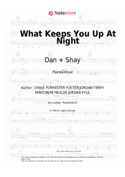 Sheet music, chords Dan + Shay - What Keeps You Up At Night