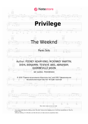 Sheet music, chords The Weeknd - Privilege