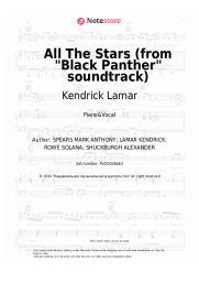 Sheet music, chords SZA, Kendrick Lamar - All The Stars (from Black Panther soundtrack)
