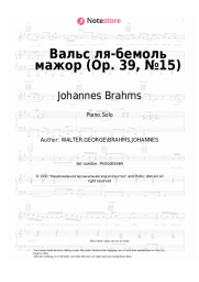 Sheet music, chords Johannes Brahms - Waltz in A-Flat Major, Op. 39 No. 15