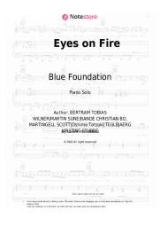 Sheet music, chords Blue Foundation - Eyes on Fire