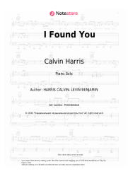 Sheet music, chords Benny Blanco, Calvin Harris - I Found You