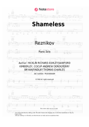 Sheet music, chords Denis First, Bright Sparks, Reznikov - Shameless