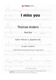 Sheet music, chords Thomas Anders - I miss you