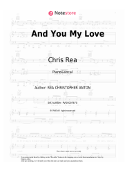 Sheet music, chords Chris Rea - And You My Love