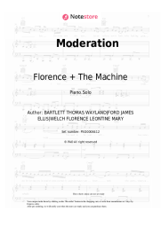 Sheet music, chords Florence + The Machine - Moderation