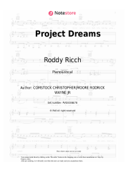 Sheet music, chords Marshmello, Roddy Ricch - Project Dreams