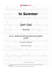 Sheet music, chords Josh Gad -  In Summer
