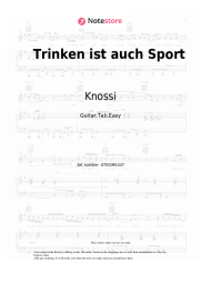 Sheet music, chords Lorenz Büffel, Knossi - Trinken ist auch Sport