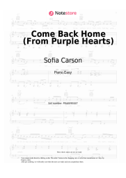 Sheet music, chords Sofia Carson - Come Back Home (From Purple Hearts)