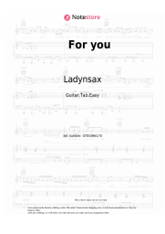 Sheet music, chords Ladynsax - For you