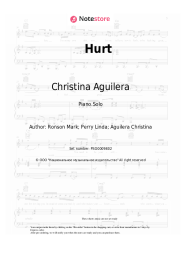Sheet music, chords Christina Aguilera - Hurt