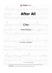Sheet music, chords Peter Cetera, Cher - After All