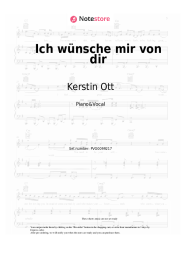 Sheet music, chords Kerstin Ott - Ich wünsche mir von dir
