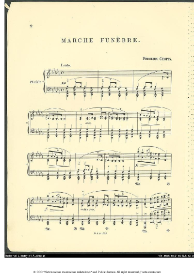 Sheet music, chords Frederic Chopin - Sonata No.2, Op.35, Funeral March, 3rd Movement