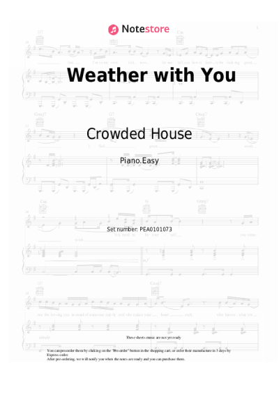 Sheet music, chords Crowded House - Weather with You