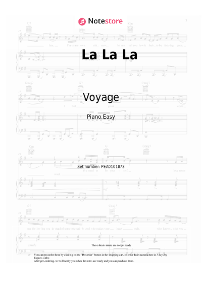 Sheet music, chords Voyage - La La La