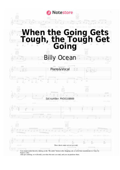 undefined Billy Ocean - When the Going Gets Tough, the Tough Get Going