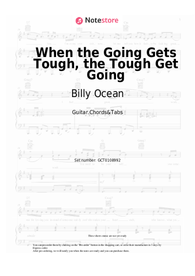 undefined Billy Ocean - When the Going Gets Tough, the Tough Get Going