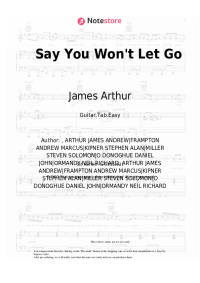 undefined James Arthur - Say You Won't Let Go
