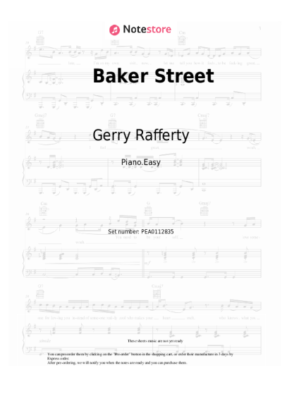 Sheet music, chords Gerry Rafferty - Baker Street