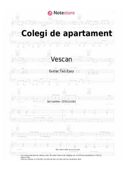 Sheet music, chords Vescan, Eva Timush - Colegi de apartament